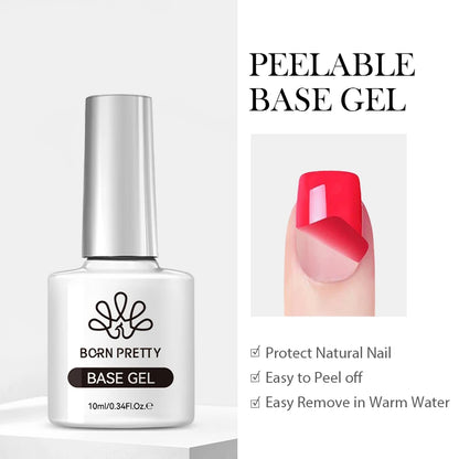 BORN PRETTY Jelly Nude Gel Nail Polish 10ml Light Pink Peach Translucent Color UV Light Cure Gel Varnish Nail Art DIY at Home