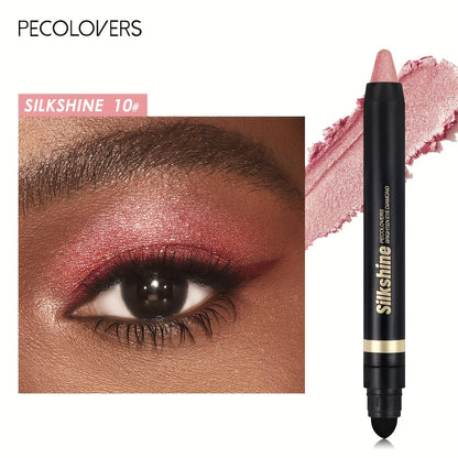 PECOLOVERS Champagne Brown Metallic Eyeshadow Stick - Waterproof, Long-Lasting Glitter Highlighter & Brightening Pencil Crayon