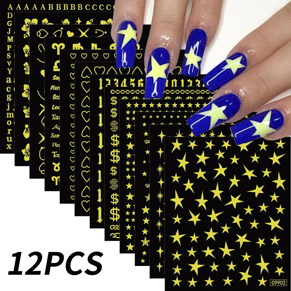 12sheet Cartoon Stitch Angel Nail Stickers Set Multiple Action Kawaii Stitch Nail Art Decals Adhesive Kids Manicure Decorations
