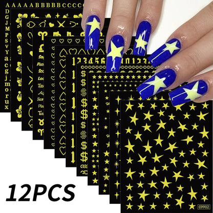 12sheet Cartoon Stitch Angel Nail Stickers Set Multiple Action Kawaii Stitch Nail Art Decals Adhesive Kids Manicure Decorations