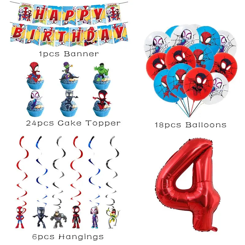 Spidey And His Amazing Friends Birthday Party Decoration Spiderman Theme