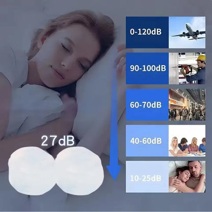 Soft Silicone Earplugs Wax Ear Plugs Reusable Noise Cancelling Gel Ear Plugs Waterproof Earbuds for Sleeping Flying Swimming