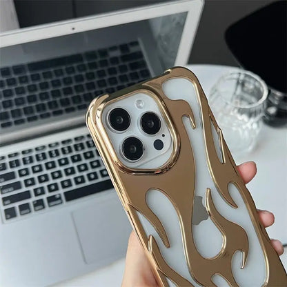 New 3D Flame pattern Hollow Slim Phone Case for iPhone