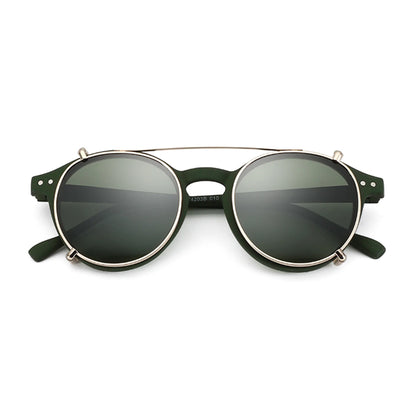 ZENOTTIC-Steampunk Style Clip On Sunglasses for Men Women Anti Blue Light Glasses+Polarized Clip Fashion/Retro Computer Eyewear