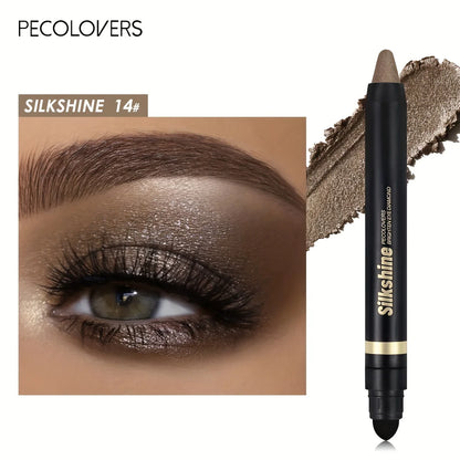 PECOLOVERS Champagne Brown Metallic Eyeshadow Stick - Waterproof, Long-Lasting Glitter Highlighter & Brightening Pencil Crayon