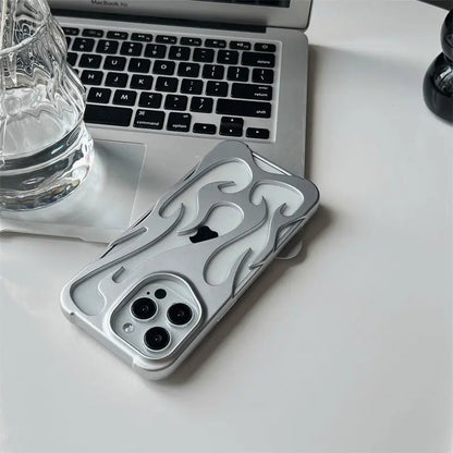 New 3D Flame pattern Hollow Slim Phone Case for iPhone