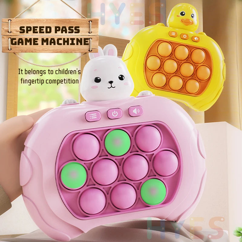 Electronic Quick Push Bubble Game Handle Toys Pop Up Light