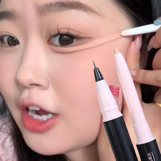 Double Head Matte Pink Lying Silkworm Pen Waterproof Lasting Natural Brightening Glitter Eyeshadow Pencil Korean Makeup Cosmetic