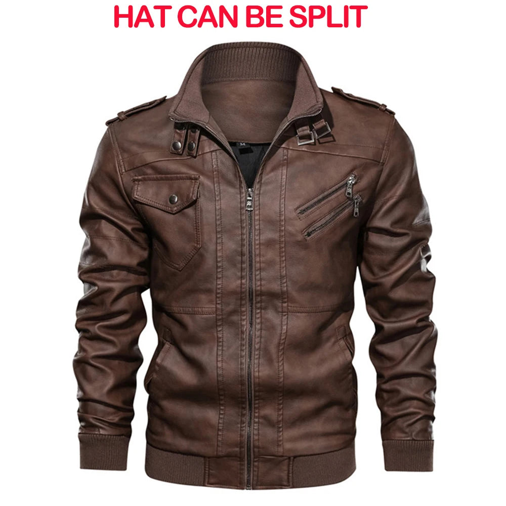 New Men's Leather Jackets Autumn Casual