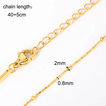 10Pcs/Lot 45cm Stainless Steel Gold Color Chains Necklace For Women