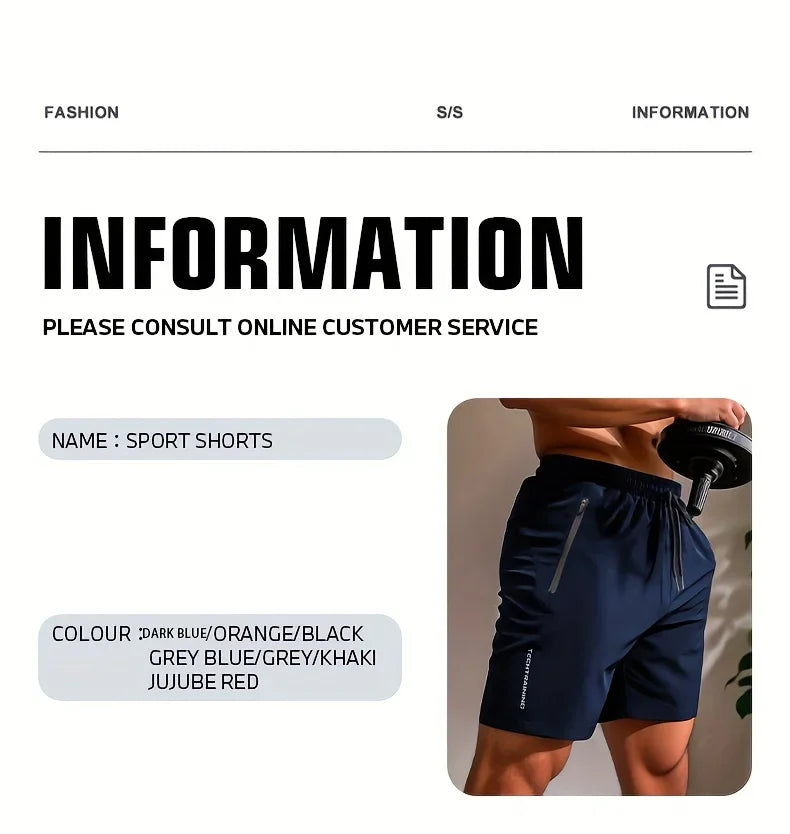 UETEEY Summer Shorts Men Gym Sport Running Squat Pants