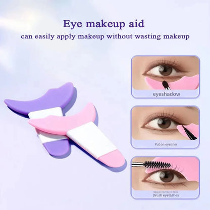 Multi-functional Silicone Eyeliner Stencils Eyes Makeup Assist Helper Aid Marscara Drawing Lipstick Wearing Reusable Beauty Tool