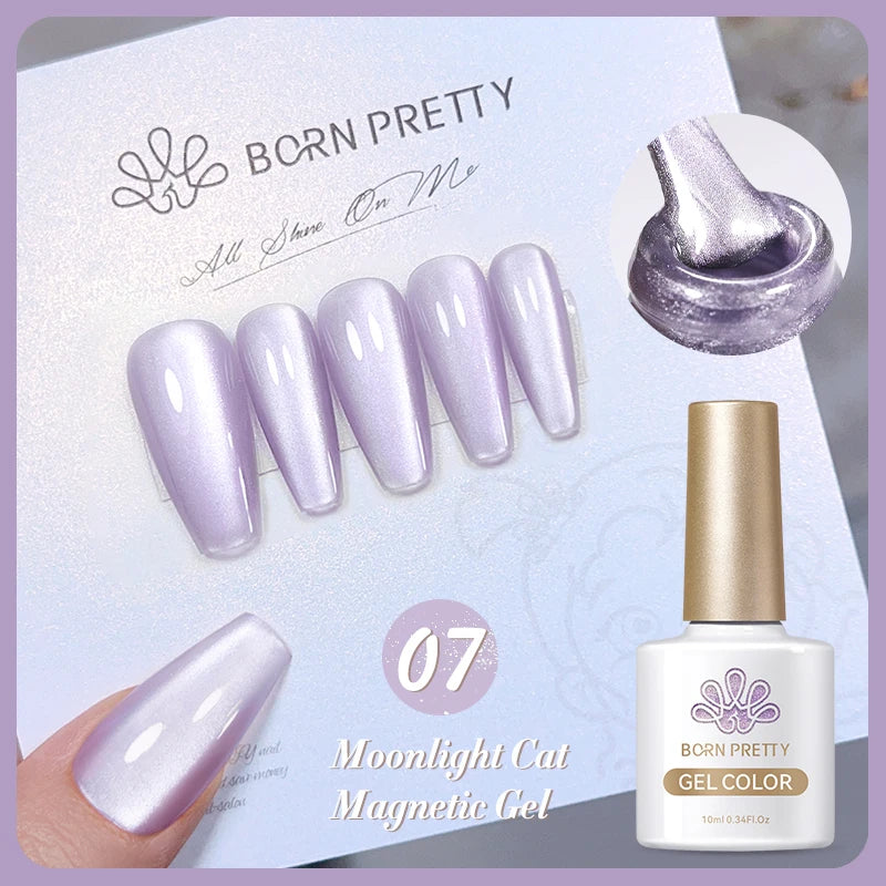 BORN PRETTY 10ml Water Light Cat Magnetic Gel Nail Polish Vernis Semi Permanent Soak Off Crystal Gel Polish For Nails Manicure