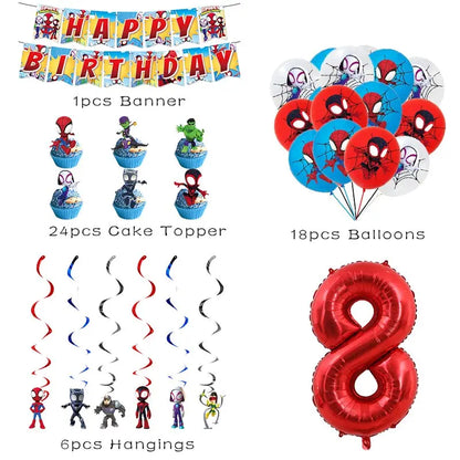 Spidey And His Amazing Friends Birthday Party Decoration Spiderman Theme