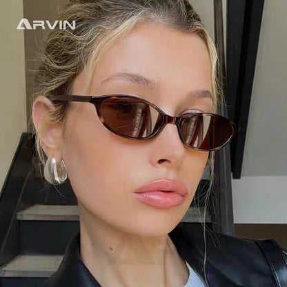Women's Leopard Brown Sunglasses Fashion Brand Small Frame Sun Glasses Ladies Retro Oval Eyewear Shade Oculus De Sol