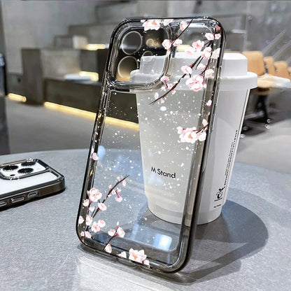 Lotus Flower Transparent Phone Case For iPhone 16 Pro Case iPhone 13 11 15 12 14 Pro Max XR XS X 8 7 Plus SE Shockproof Cover