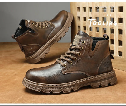 New MEN'S BOOTS with Retro Style Leather Boots,