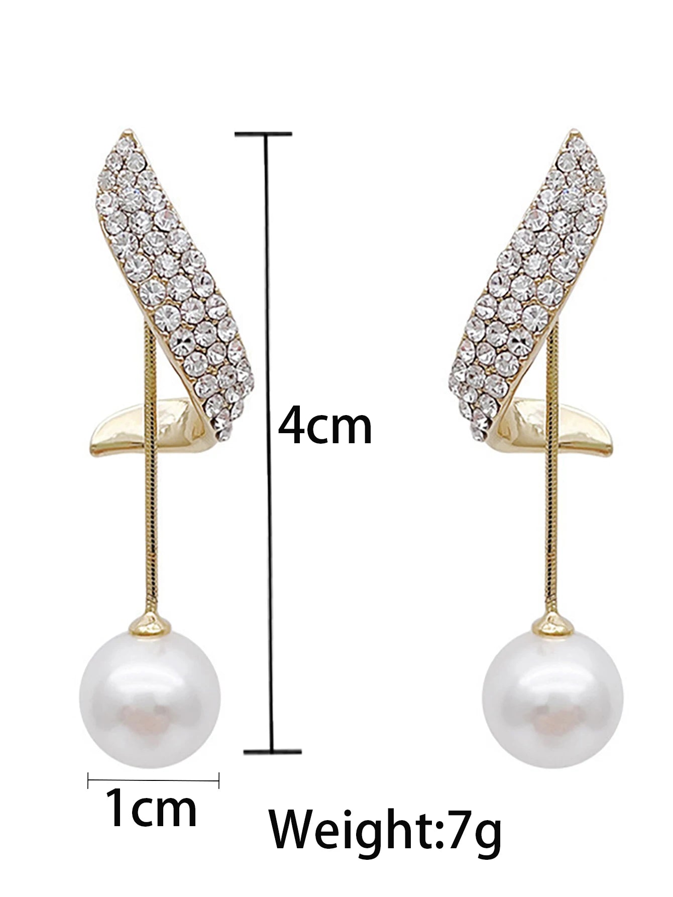 New Classic Elegant Imitation Pearl Pendant Women's Crystal Long tassel Exquisite Pendant Earrings Wedding Jewelry-4833