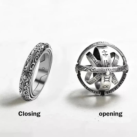 2025 New Fashion Astronomical Ball Rings For Women Men Creative Complex Rotating Cosmic Finger Ring Jewelry