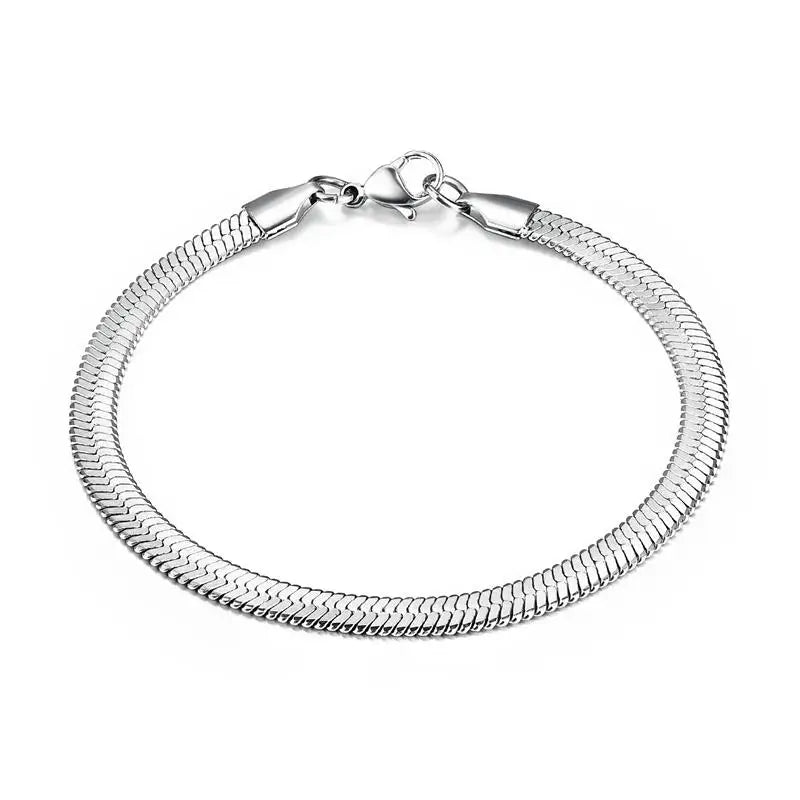 Stainless Steel Snake Chain Bracelet For Women Men