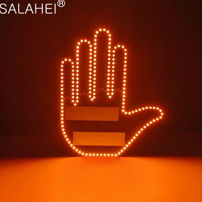 Hand Gesture Light for Car,New Finger Light Led Car Back Window Sign