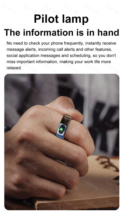 AI Smart Ring - Electronic Temperature, Sleep, Swimming, Blood & Pressure Monitor - Android IOS