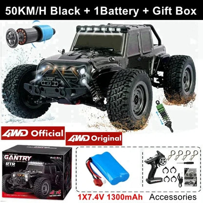 1:16 80km/h Brushless RC Drift Car With LED Lights 4WD Electric High Speed Racing Remote Control Monster Truck for Kids Adults