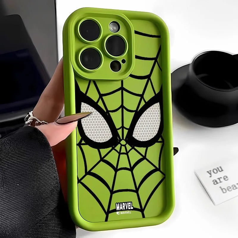 Marvel Spider Man Plain Multistep TPU Soft Phone Case For iPhone 15 14 13 12 11 Pro Max XR XS 7 8 Plus Soft Silicone Cool Cover