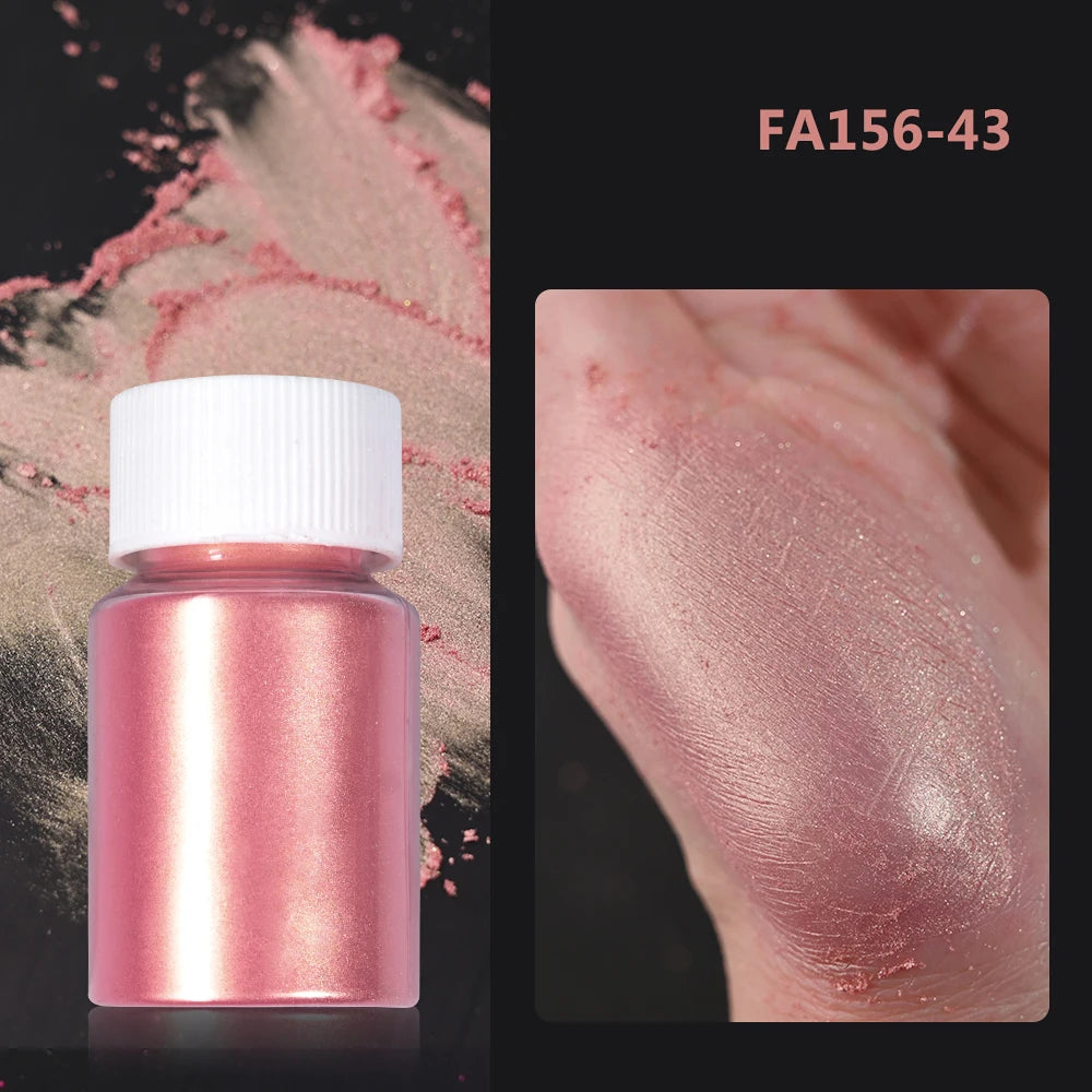 1Bottle Pink/White Pearlescent Nail Art Powder Glitter Mermaid Chrome Mica Pigment For Manicure Decorations Pearl Rubbing Dust