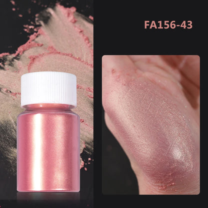 1Bottle Pink/White Pearlescent Nail Art Powder Glitter Mermaid Chrome Mica Pigment For Manicure Decorations Pearl Rubbing Dust