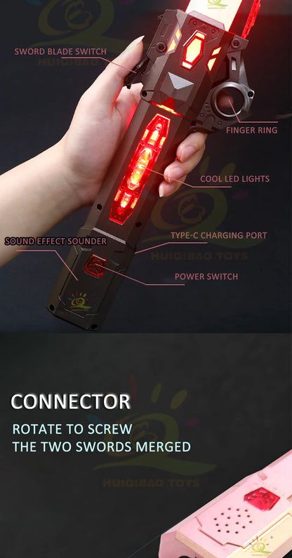 Retractable Lightsaber Finger Rotating Laser Sword Flash Luminous