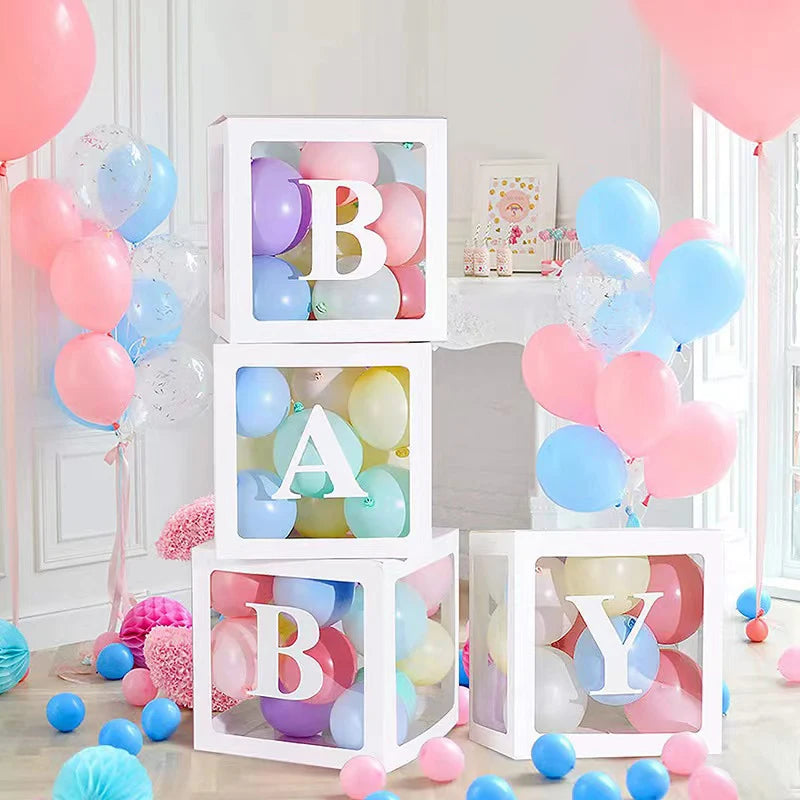 Transparent Balloon Letter Box Baby Shower Decoration Birthday Wedding