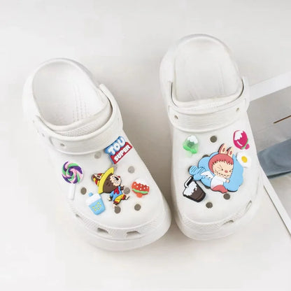 Jibbitz Cute Vibrant Cartoon Shoe Charms Set Fashion PVC DIY Accessories for Men & Women Parties & Birthday Gifts