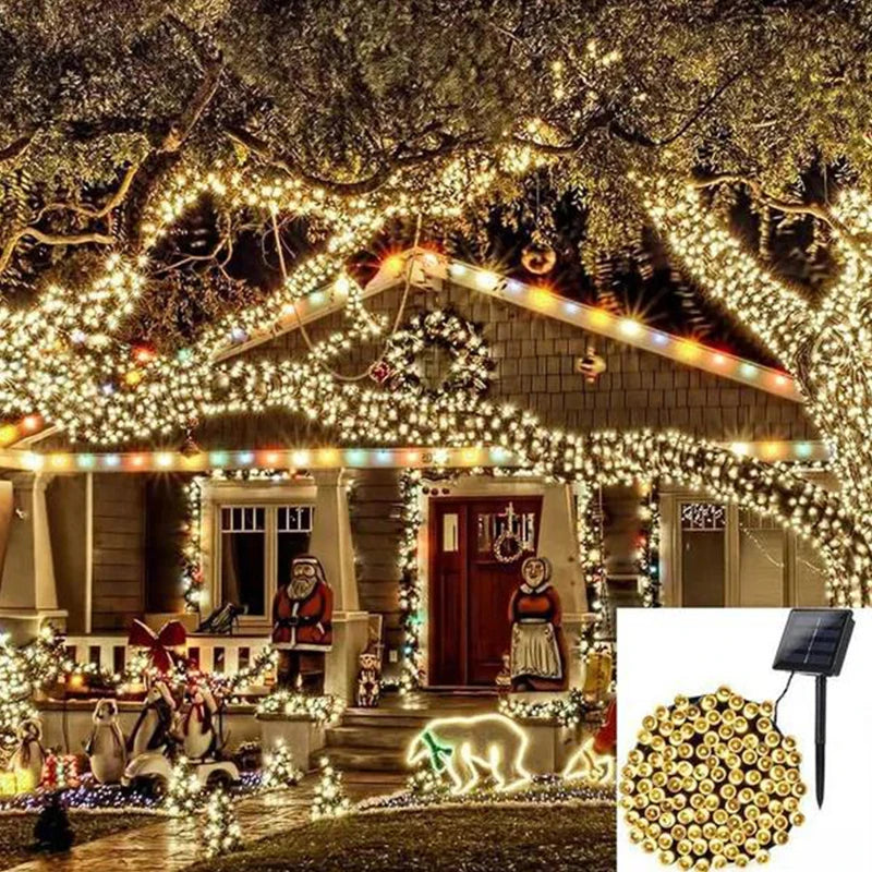 Solar String Light Fairy Garden Waterproof Outdoor Lamp 6V Garland For Christmas Xmas Holiday Party Home Decoration