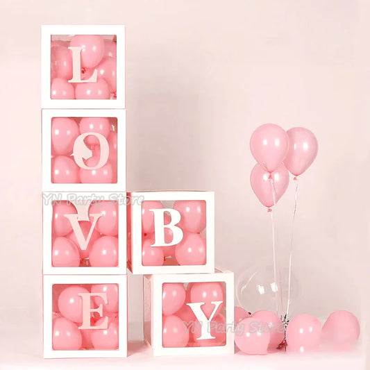 Transparent Balloon Letter Box Baby Shower Decoration Birthday Wedding