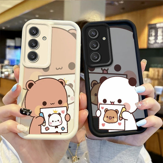 BuBu DuDu Couple Cartoon Phone Case For Samsung Galaxy S25 S24 S23 S21 Ultra Plus S24 S23 S21 S20 FE A73 A55 Soft Silicone Cover