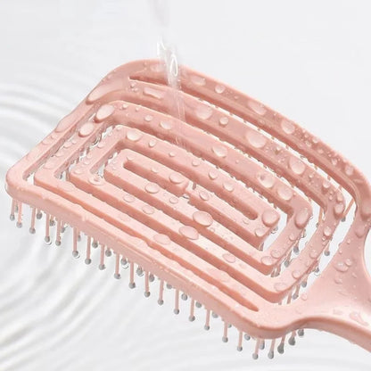 1Pcs Elastic Massage Comb Hollow Out Hair Brush Scalp Massage Combs Hair Styling Detangler Fast Blow Drying Detangling Tool