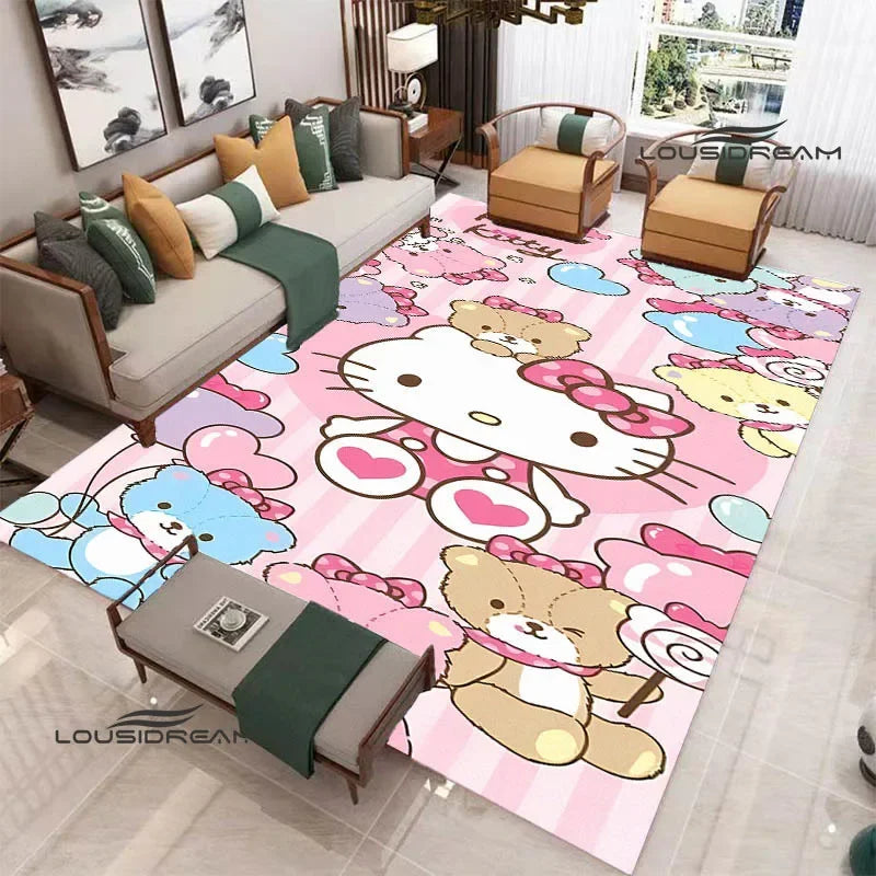 3D Cute Hello Cat K-Kittys printed carpet kitchen mats Non-slip carpet outdoor carpets area rug Home bedroom decor birthday gift