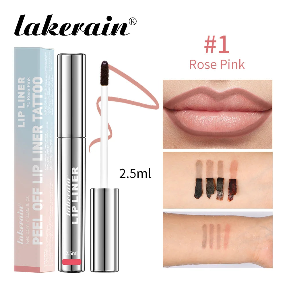 Waterproof Lip Liner Peel Off Tattoo Lipgloss Waterproof Long Lasting Matte Lip Tint Brown Contour