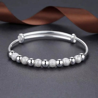 Silver-Color Luxury Beads Bracelets Bangles