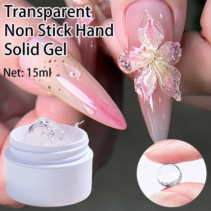Pink/Clear/White Solid Builder Gel For Nails Hard Gel Extension Builder Nail Gel,Non-Sticky 3D Sculpture Diy Nail Poly Art Gel