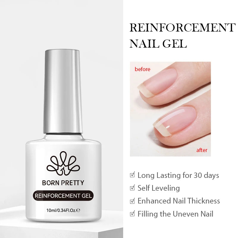 BORN PRETTY Jelly Nude Gel Nail Polish 10ml Light Pink Peach Translucent Color UV Light Cure Gel Varnish Nail Art DIY at Home
