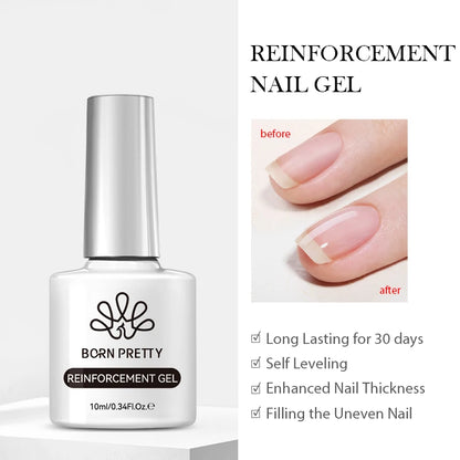 BORN PRETTY Jelly Nude Gel Nail Polish 10ml Light Pink Peach Translucent Color UV Light Cure Gel Varnish Nail Art DIY at Home