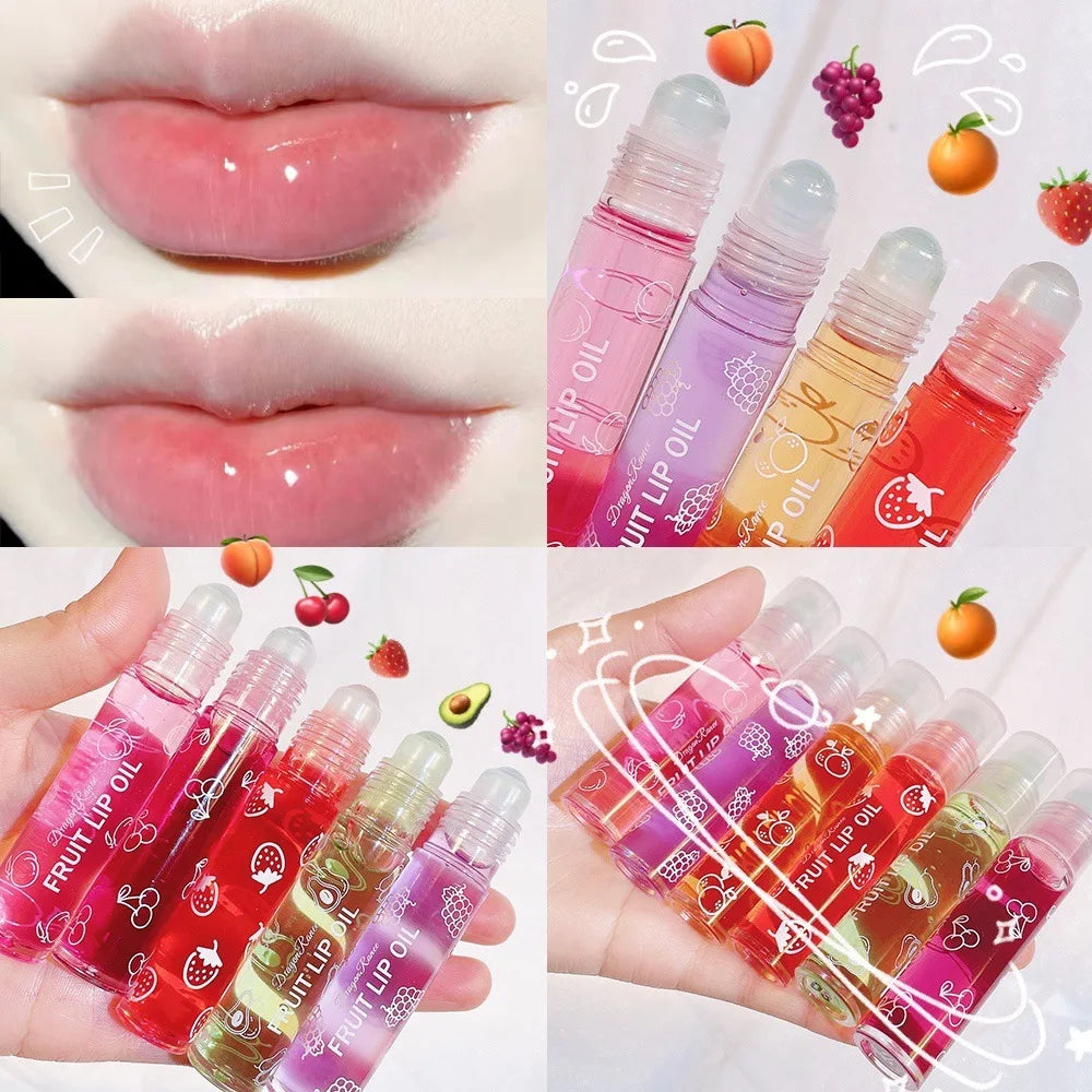 Roll-On Lip Oil, Moisturizing and Hydrating Lip Gloss, Nourishing Lip Balm