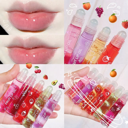 Roll-On Lip Oil, Moisturizing and Hydrating Lip Gloss, Nourishing Lip Balm