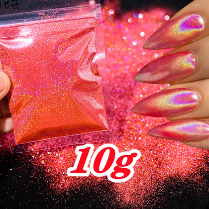 Laser Holographic Rainbow Nail Glitter 0.2MM Sparkly Nails Glitter Powder 10G/5G Dazzling Glitter Dust DIY Nail Art Decoration