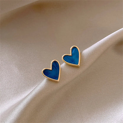 Heart Stud Earrings for Women Girl Fashion