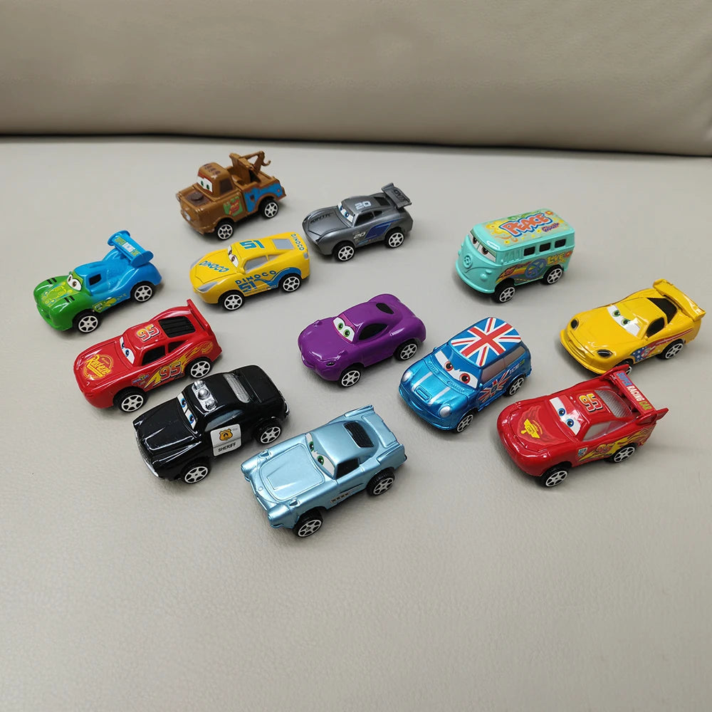 12pcs/Set Disney Pixar Cars Lightning Mcqueen Jackson Storm Mater