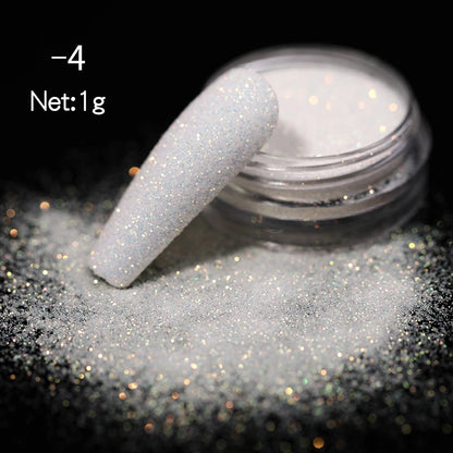 1Box Moonlight Mirror Nail Powder Silver Fine Glitter Metallic Effect Pigment UV Gel Polish Chrome Dust Aurora Nail Decorations