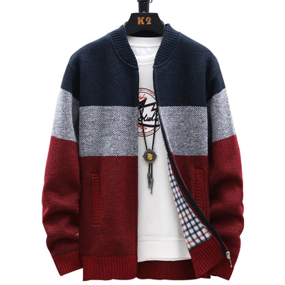 2025 Autumn Winter Cardigan Sweater Men Fleece